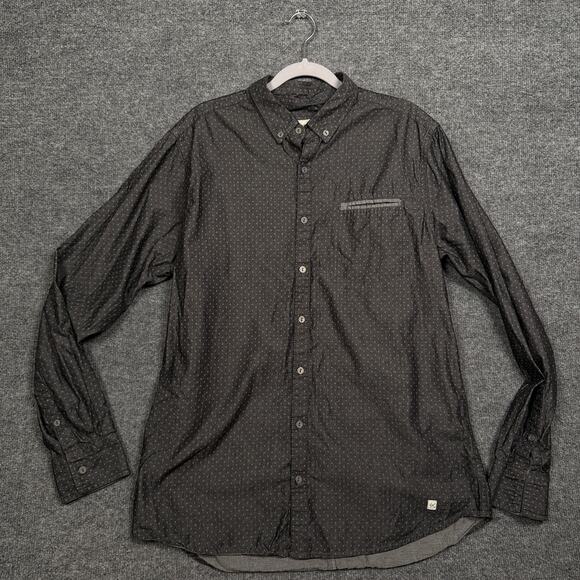 WX DepartWest Mens Large Button Down Shirt Gray Cotton Abstract Long Sleeves - Picture 1 of 10